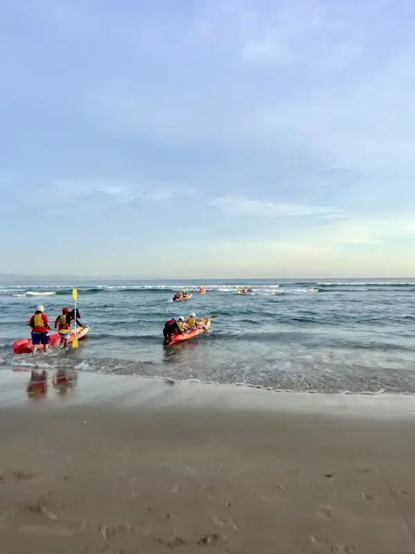 Getting ready for our dolphin kayaking adventure