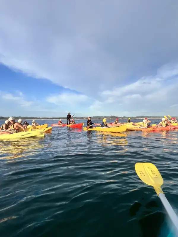 Our kayaking tour group in Byron Bay